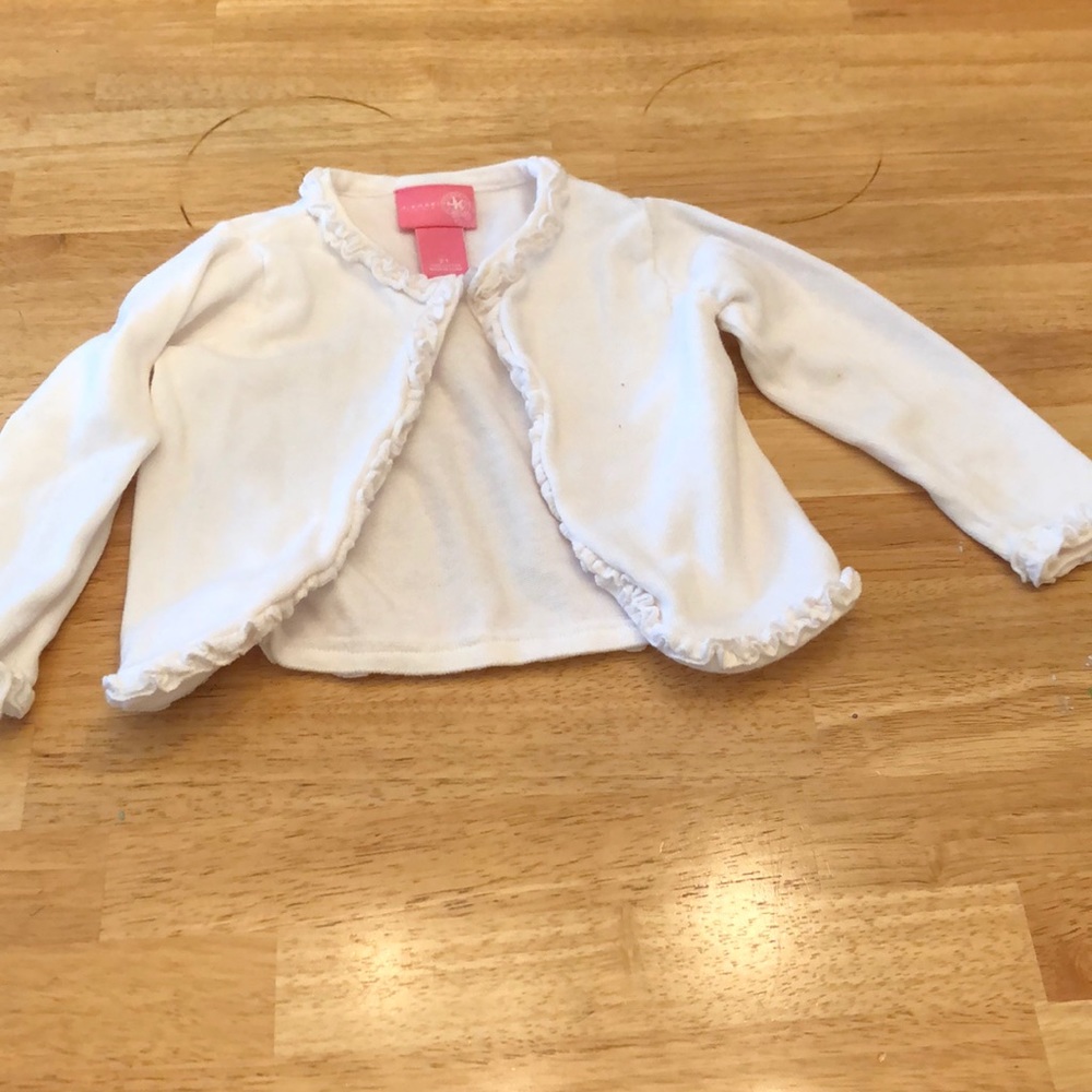 Baby girls white long sleeved sweater